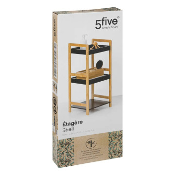 Étagère 3 niveaux Natureo noir 5five - Le Dépôt Bailleul
