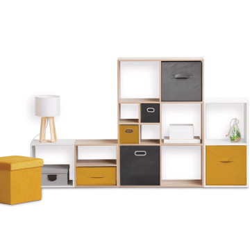 Étagère en bois naturel 6 cases collection Mix - Le Dépôt Bailleul