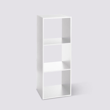 Étagère en bois 3 cases Mix coloris blanc - Le Dépôt Bailleul
