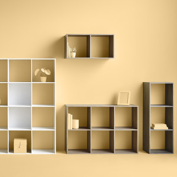 Étagère en bois 3 cases Mix coloris gris 5five - Le Dépôt Bailleul