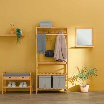 Range chaussures banc 2 tiroirs bambou 5five- Le Dépôt Bailleul