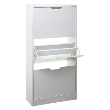 Range chaussures 3 abattants bois blanc 5five - Le Dépôt Bailleul