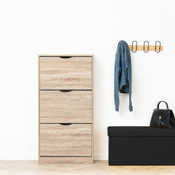 Range chaussures 3 abattants bois naturel 5five - Le Dépôt Bailleul
