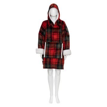 Sweat plaid imprimé tartan TU rouge Atmosphera - Le Dépôt Bailleul