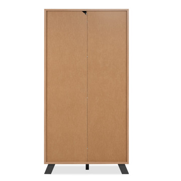 Buffet haut 2 portes 1 tiroir coloris chêne/anthracite Medan - Le Dépôt Bailleul