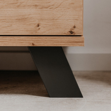 Buffet haut 2 portes 1 tiroir coloris chêne/anthracite Medan - Le Dépôt Bailleul