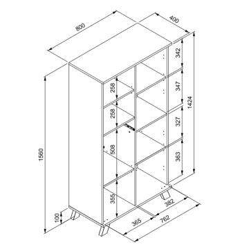 Buffet haut 2 portes 1 tiroir coloris chêne/anthracite Medan - Le Dépôt Bailleul