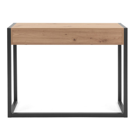 Console 2 tiroirs chêne artisan / anthracite Denver - Le Dépôt Bailleul