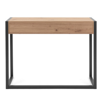 Console 2 tiroirs chêne artisan / anthracite Denver - Le Dépôt Bailleul