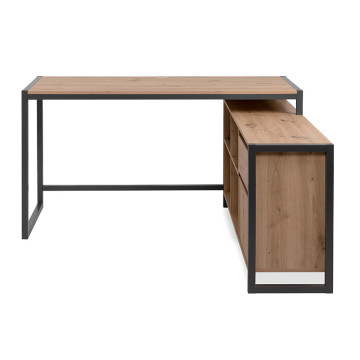 Bureau d'angle chêne artisan/ anthracite Denver - Le Dépôt Bailleul