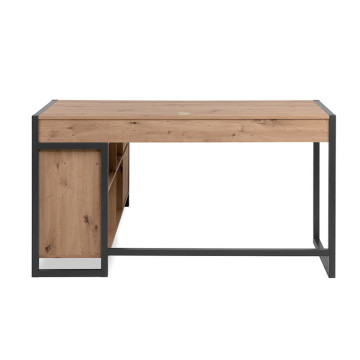 Bureau d'angle chêne artisan/ anthracite Denver - Le Dépôt Bailleul