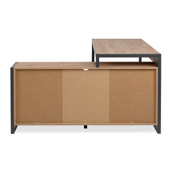 Bureau d'angle chêne artisan/ anthracite Denver - Le Dépôt Bailleul