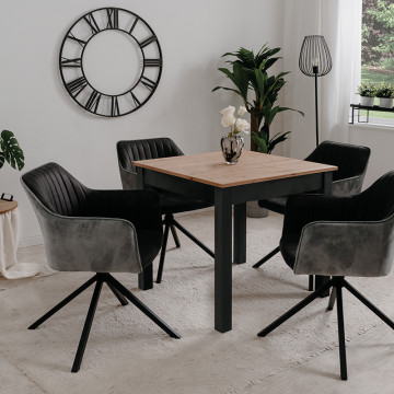 Chaise de séjour pivotante gris/noir Ray - Le Dépôt Bailleul