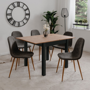 Chaise velours gris pieds métal Anya - Le Dépôt Bailleul