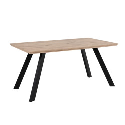 Table à manger 160 cm pieds métal inclinés Konstanz - Le Dépôt Bailleul