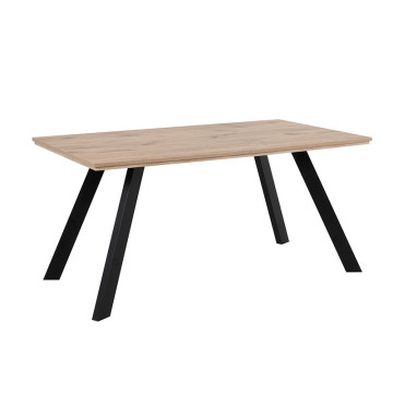 Table à manger 160 cm pieds métal inclinés Konstanz - Le Dépôt Bailleul