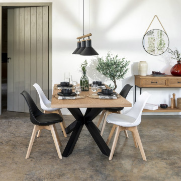 Chaise salle manger Baya noir Atmosphera - Le dépôt Bailleul