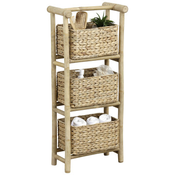 Etagère canne de bambou 3 paniers jacinthe - Le Dépôt Bailleul