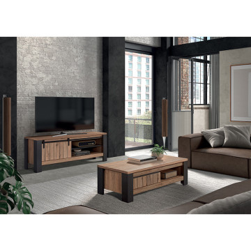 Meuble TV 1 porte coulissante Baker - Le Dépôt Bailleul