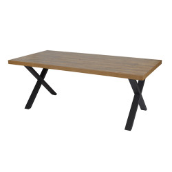 Table à manger fixe 200 cm pieds X Stone - Le Dépôt Bailleul