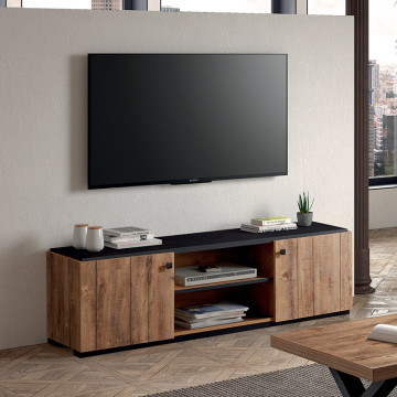 Meuble TV 2 portes coloris denver oak Stone - Le Dépôt Bailleul
