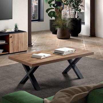 Table basse 130 cm pieds X Stone - Le Dépôt Bailleul