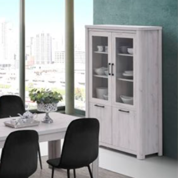 Vitrine 2 portes vitrées 2 portes pleines Olivos - Le Dépôt Bailleul