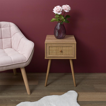Table de chevet 1 tiroir cannage Bali - Le Dépôt Bailleul