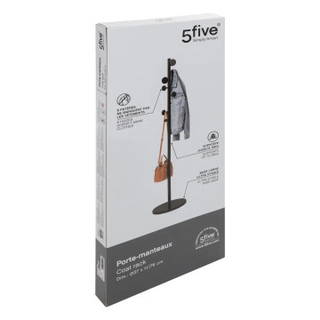 Porte manteaux 8 tiges Cercle noir 5five - Le Dépôt Bailleul