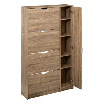 Range chaussures 4 abattants + miroir naturel 5five - Le Dépôt Bailleul