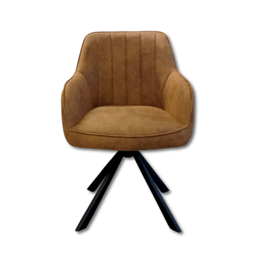 Chaise rotative Xara cognac pieds métal noir - Le Dépôt Bailleul