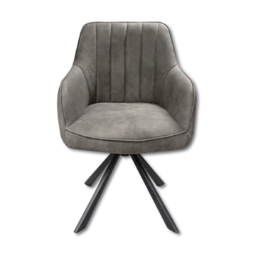 Chaise rotative Xara gris pieds métal noir - Le Dépôt Bailleul