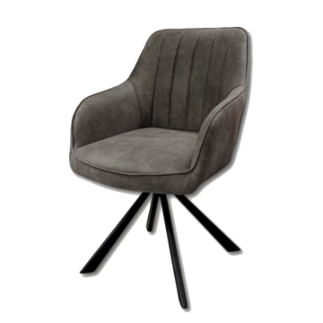 Chaise rotative Xara gris pieds métal noir - Le Dépôt Bailleul