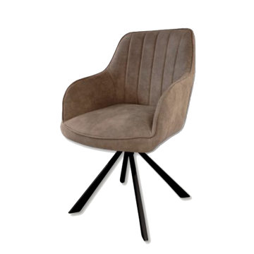 Chaise rotative Xara marron pieds métal noir - Le Dépôt Bailleul