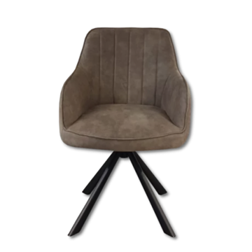 Chaise rotative Xara marron pieds métal noir - Le Dépôt Bailleul