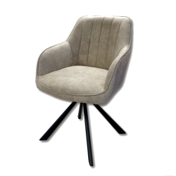 Chaise rotative Xara taupe pieds métal noir - Le Dépôt Bailleul