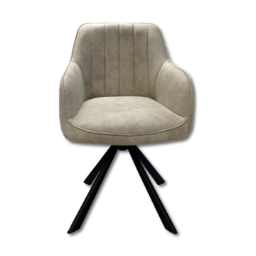 Chaise rotative Xara taupe pieds métal noir - Le Dépôt Bailleul