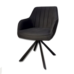 Chaise rotative Xara noir pieds métal noir - Le Dépôt Bailleul