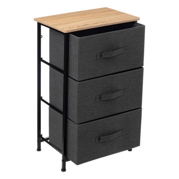 Chiffonnier 3 tiroirs Tissa gris foncé 5five - Le Depot Bailleul.