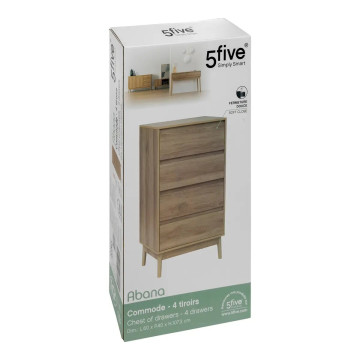 Commode 4 tiroirs Abana naturel 5five - Le Dépôt Bailleul
