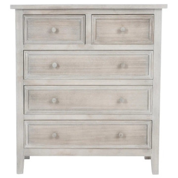 Commode Charme 5 tiroirs gris - Le dépôt Bailleul