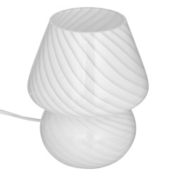 Lampe champignon Cara 18 cm verre blanc Atmosphera - Le Dépôt Bailleul