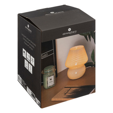Lampe champignon Cara 18 cm verre blanc Atmosphera - Le Dépôt Bailleul