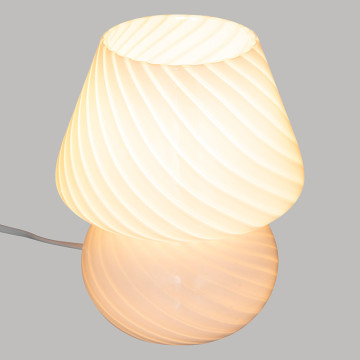 Lampe champignon Cara 18 cm verre blanc Atmosphera - Le Dépôt Bailleul