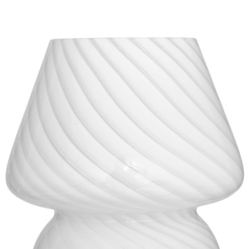 Lampe champignon Cara 18 cm verre blanc Atmosphera - Le Dépôt Bailleul