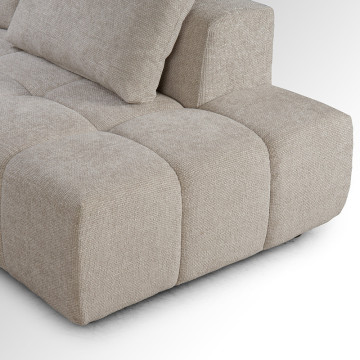 Canapé d'angle droit avec pouf Champion beige - Le Dépôt Bailleul