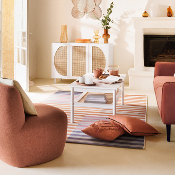 Table basse cannage blanche Cabras Atmosphera - Le Dépôt Bailleul