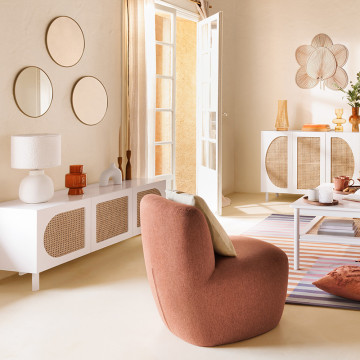 Chauffeuse Léone terracotta Atmosphera - Le Dépôt Bailleul