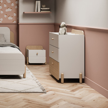 Commode 3 tiroirs Edaj blanc - Le Dépôt Bailleul