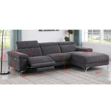 Canapé d'angle droit relax électrique D3133 - Le Dépôt Bailleul